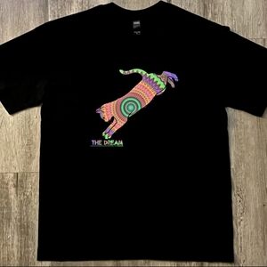 Black Short Sleeve Tee with Colorful Graphic Tee New Cotton Unisex Large